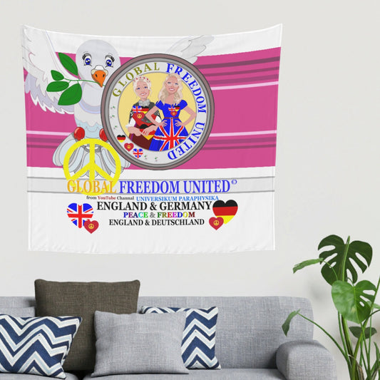 Tapestry Global Freedom United Women England & Germany Old Peace Pink