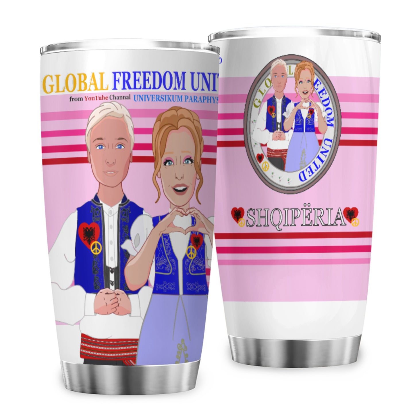 Tumbler GLOBAL FREEDOM UNITED© Couple Albania Pink 2