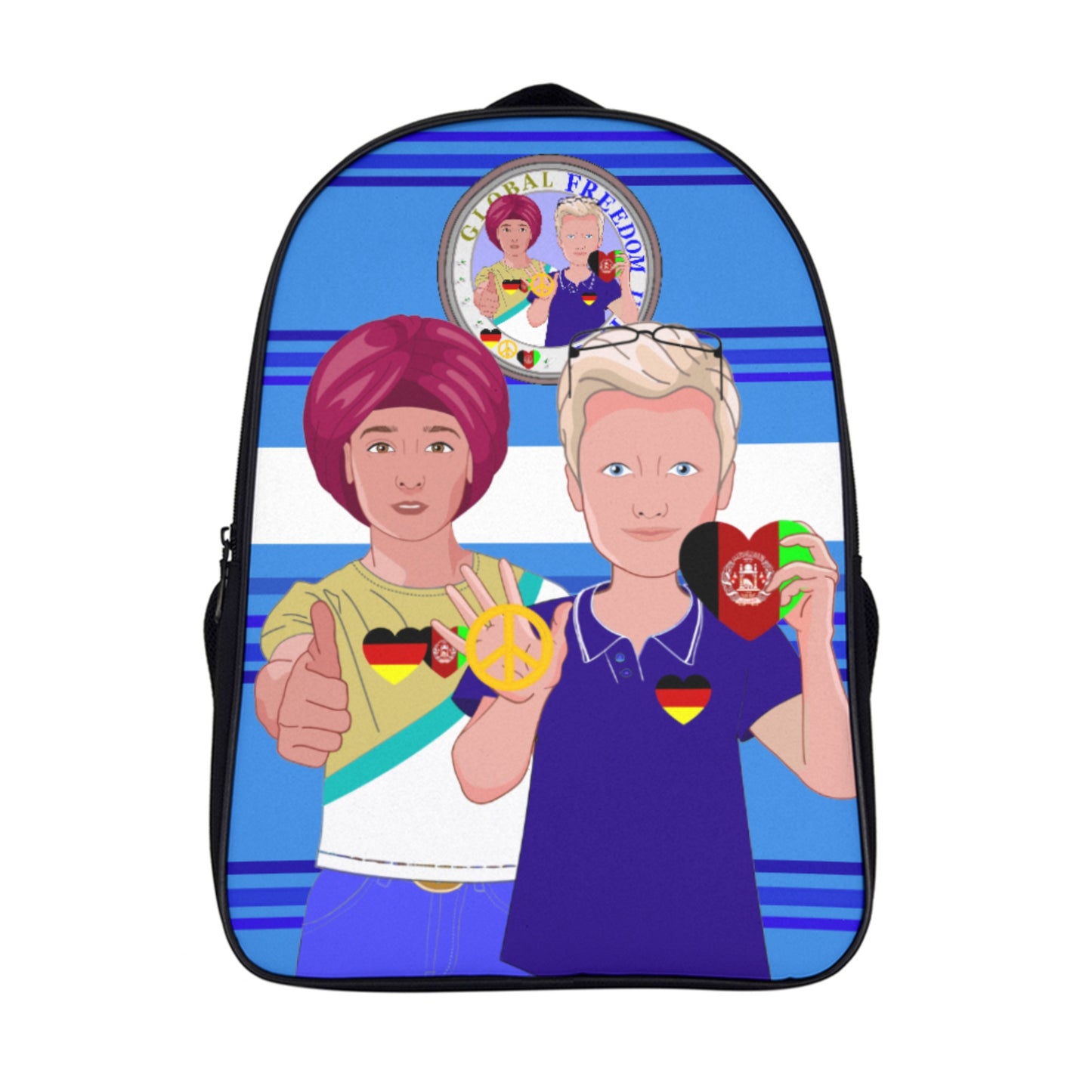 Bag Back GLOBAL FREEDOM UNITED© Men AFGHANISTAN & GERMANY Deep Blue