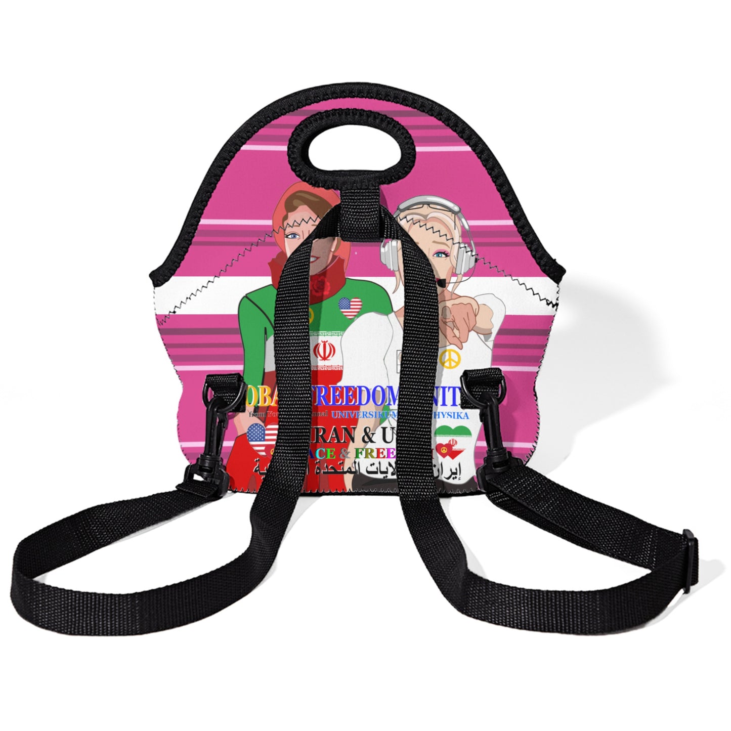 Leather Meal Bag GLOBAL FREEDOM UNITED© Women Iran & USA Pink