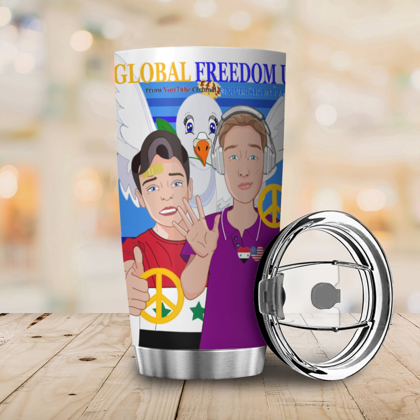 Tumbler GLOBAL FREEDOM UNITED© Men Syria & USA Deep Blue