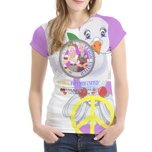 Women´s T-Shirt 1 GLOBAL FREEDOM UNITED© Women USA & Germany Lilac