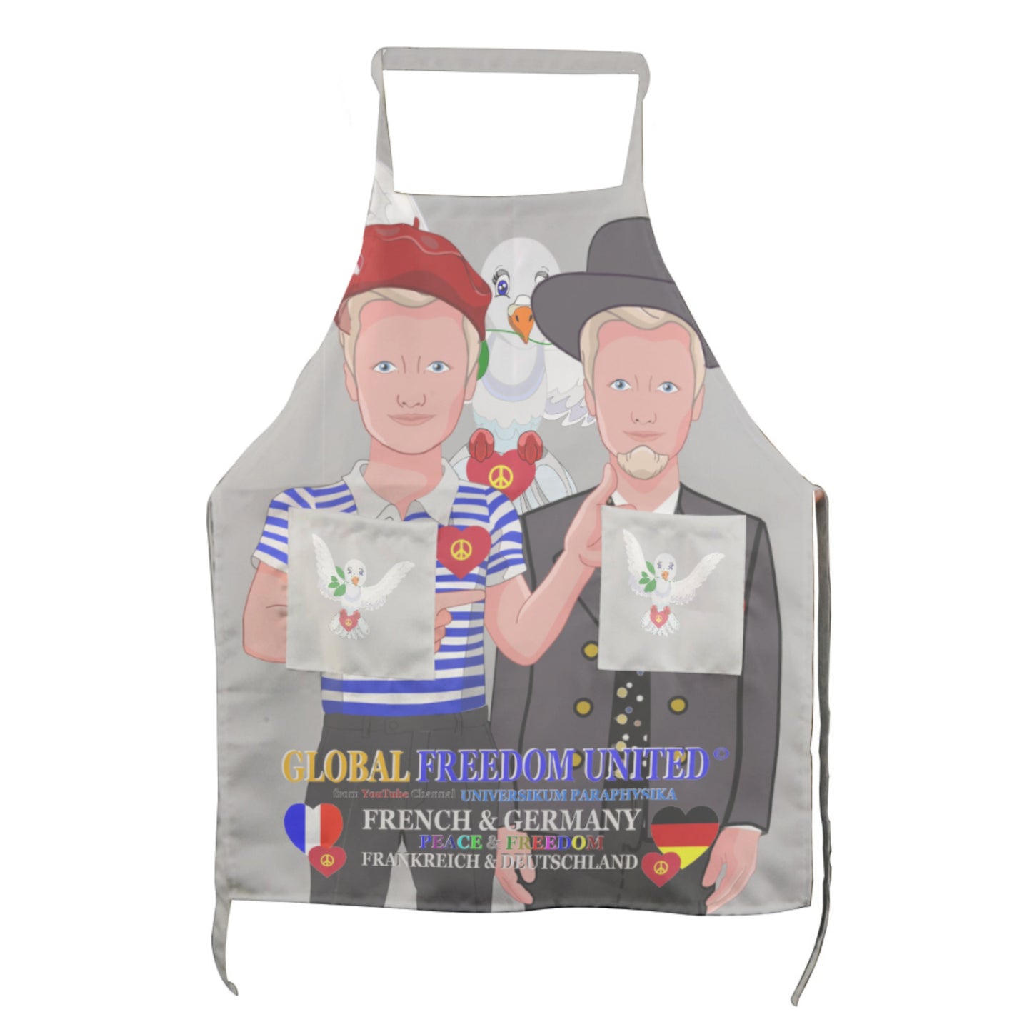 Apron GLOBAL FREEDOM UNITED© Men French & Germany Grey