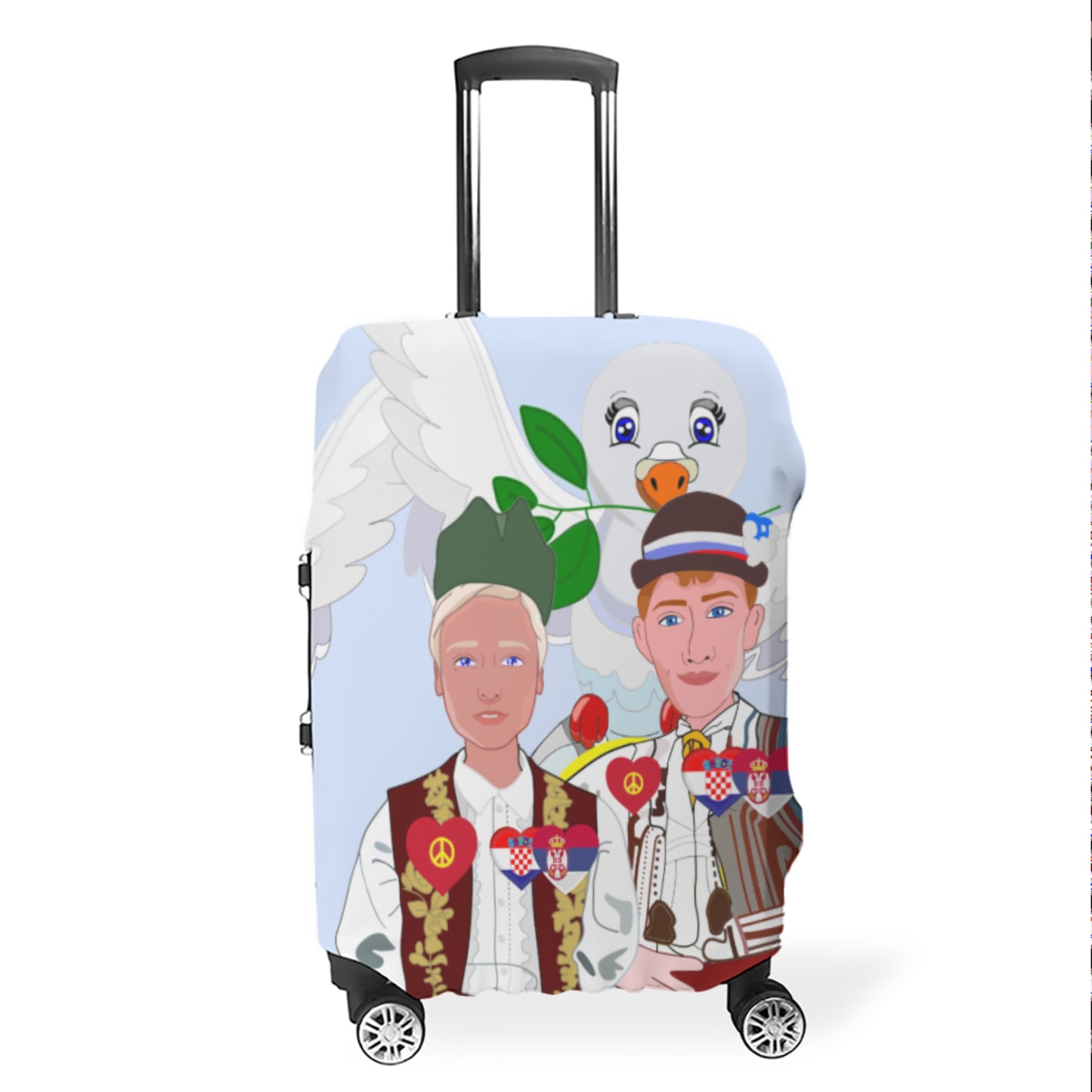 Lugguage Cover Global Freedom United Men Croatia & Serbia Old Peace Light Blue