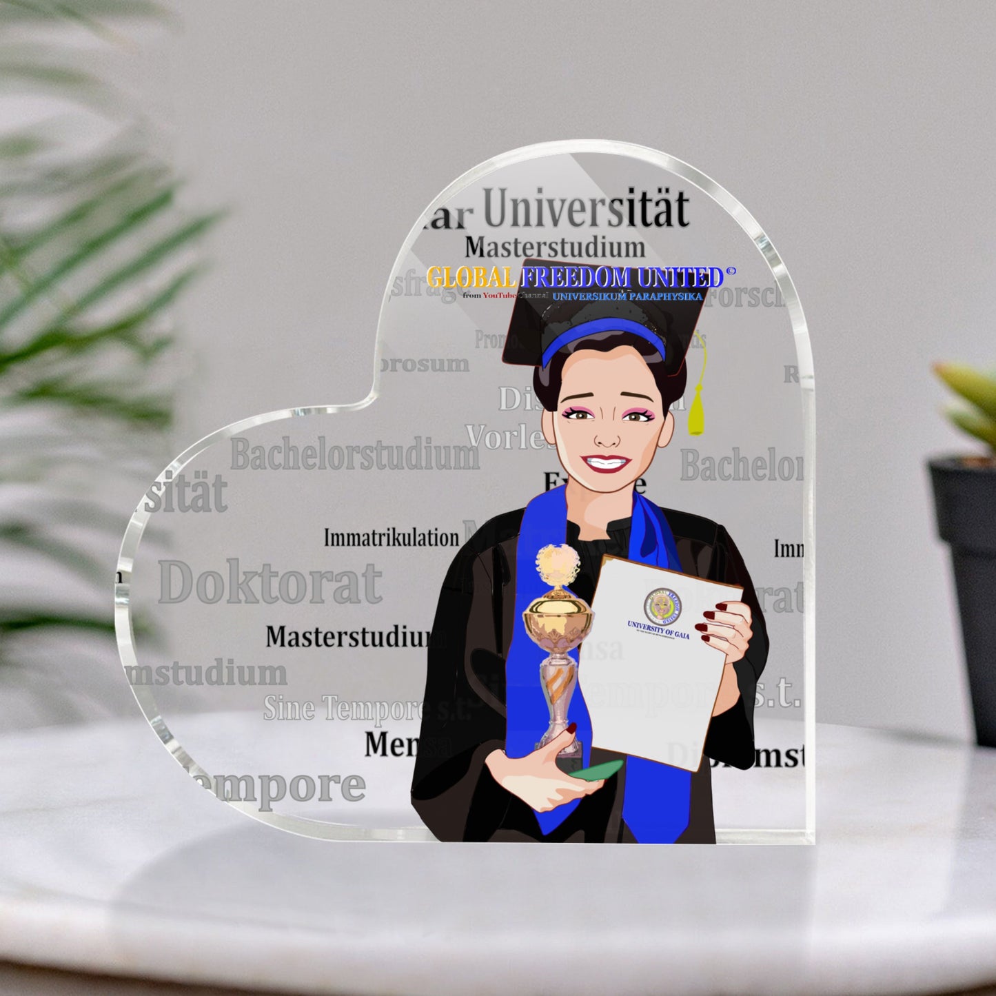 Acryl Heart Global Freedom United Asia Student Girl Cooper Place