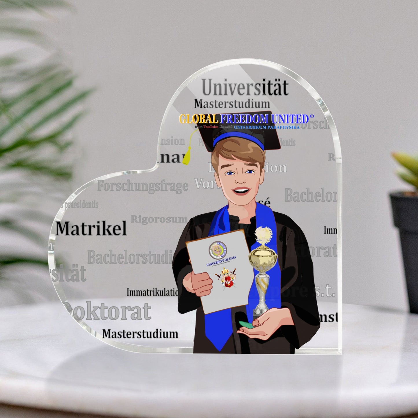 Acryl Haeart GLOBAL FREEDOM UNITED© Student Boy Brown Hair 1