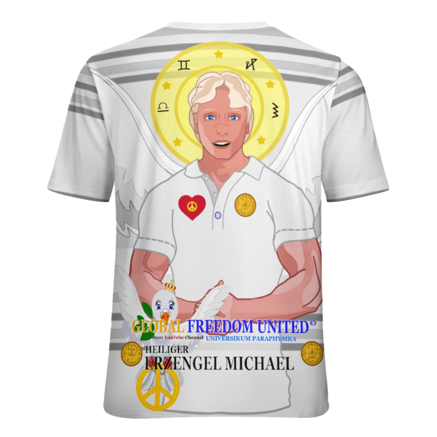 Women´s T-shirt Global Freedom United Archangel Michael German Grey
