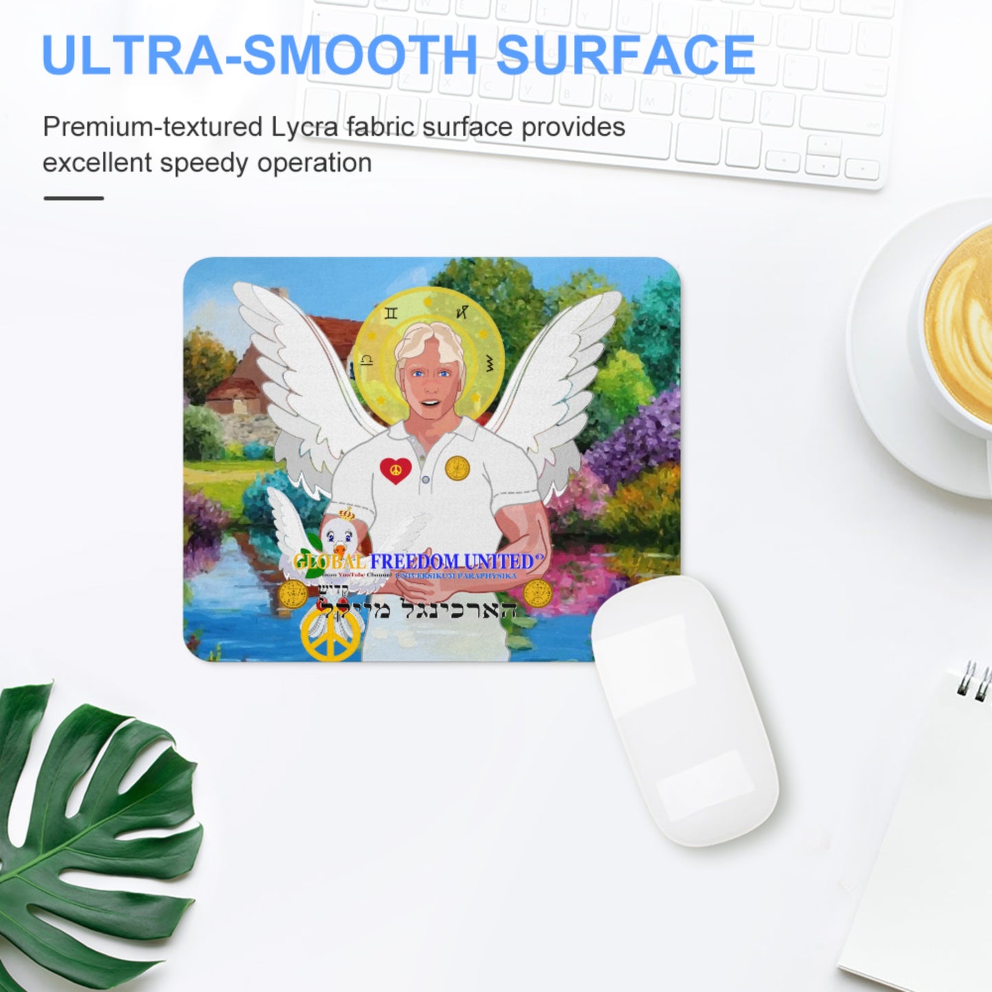 Mouse Pad Global Freedom United Archangel Michael Hebrew