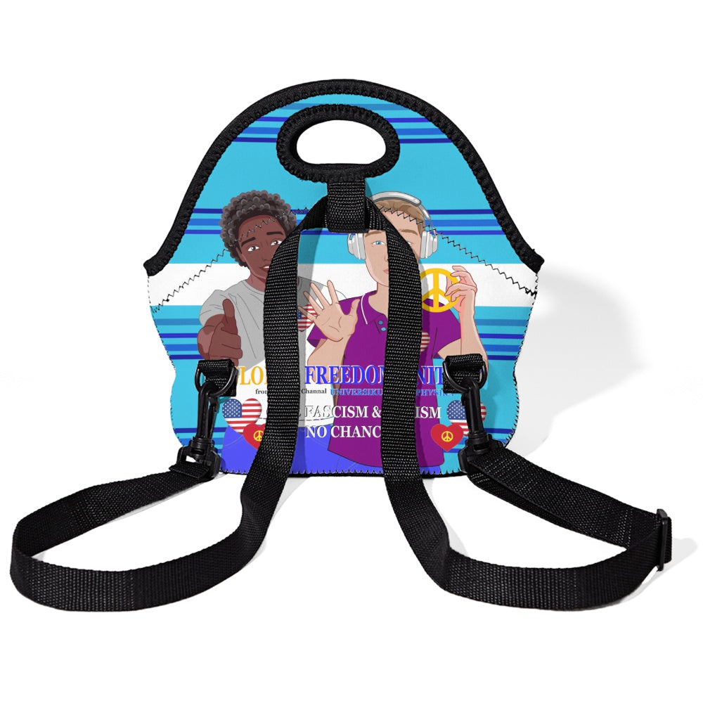 Meal Bag With Strap GLOBAL FREEDOM UNITED© Men Anti Fascism & Racism USA 1