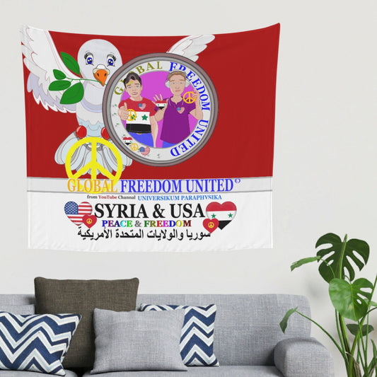 Tapestry Global Freedom United Men Syria & Usa Old Peace Red