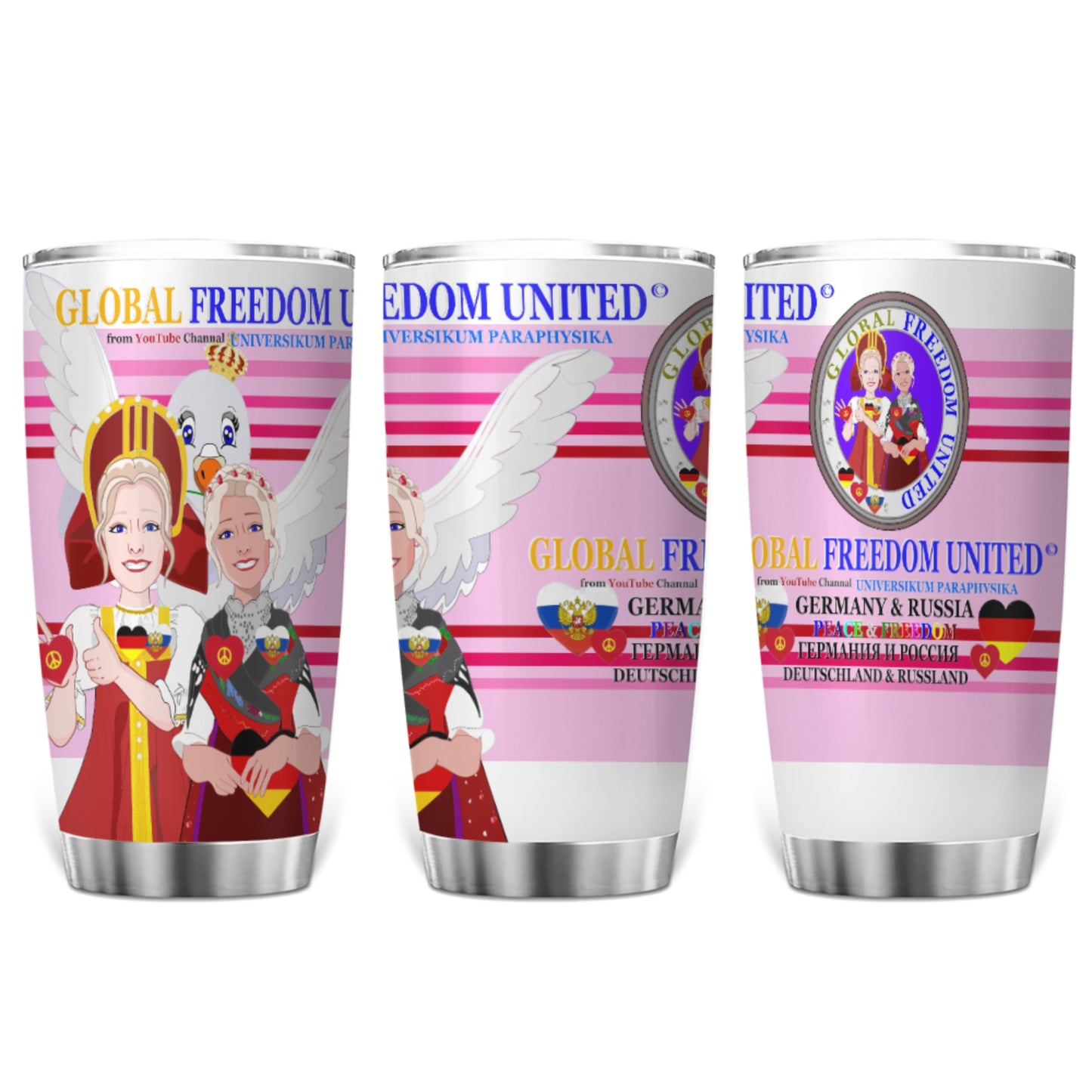 Tumbler Global Freedom United Women Russia & Germany Old Peace Pink1