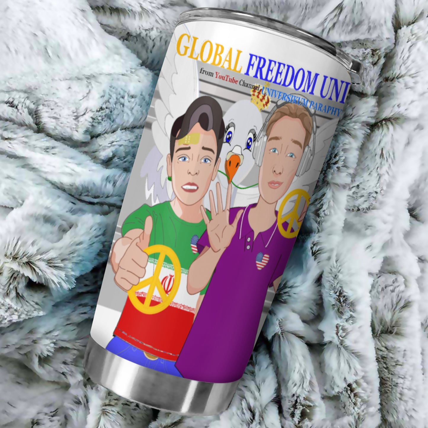 Tumbler GLOBAL FREEDOM UNITED© Men Iran & USA  Grey
