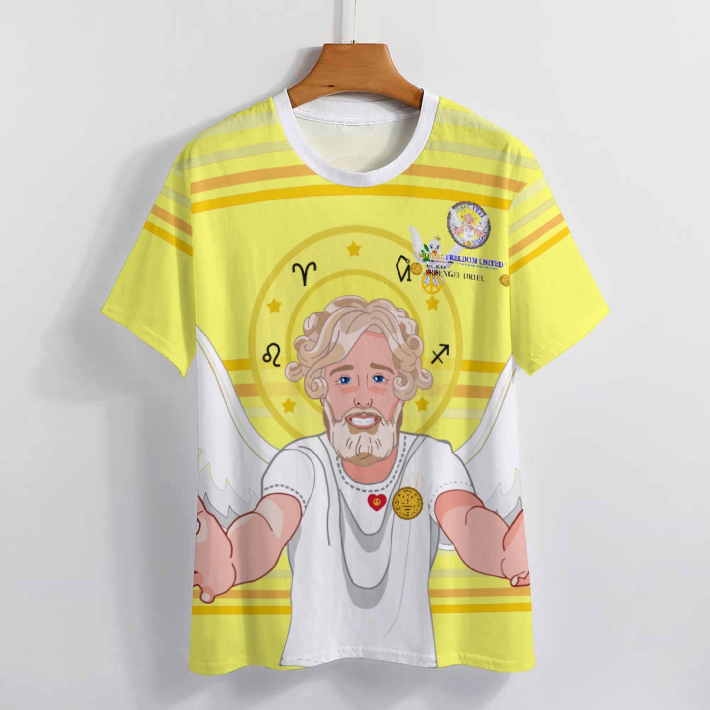 Women´s T-shirt 2 Global Freedom United Archangel Uriel German  Yellow