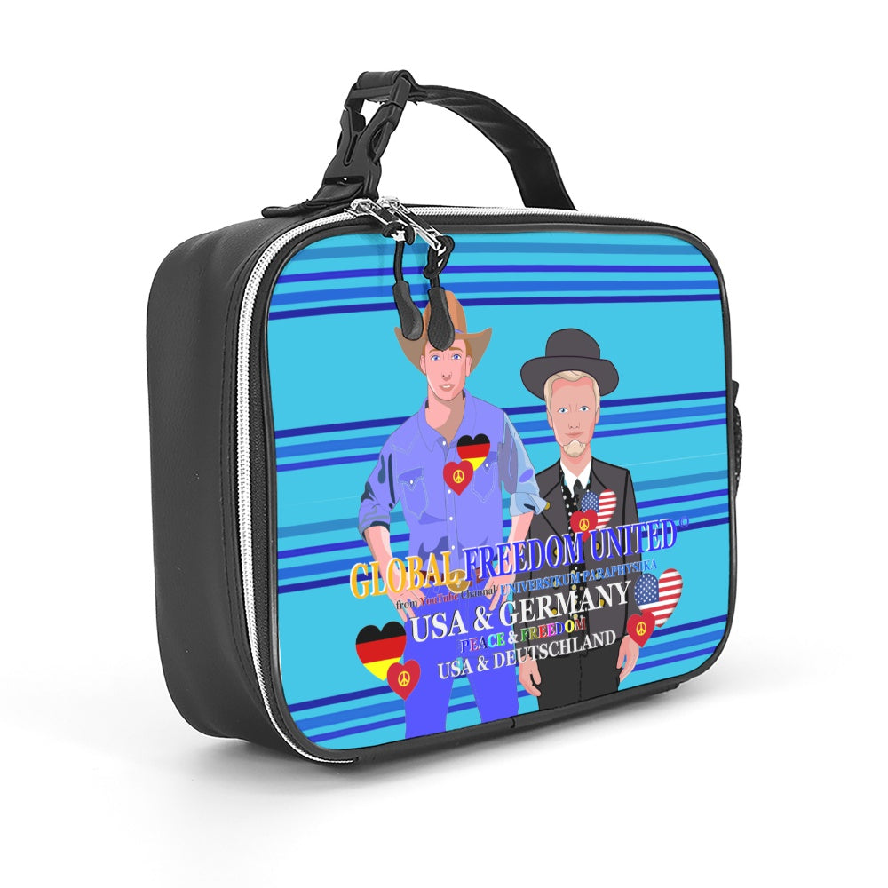 Leather Meal Bag GLOBAL FREEDOM UNITED© Men USA & Germany Blue