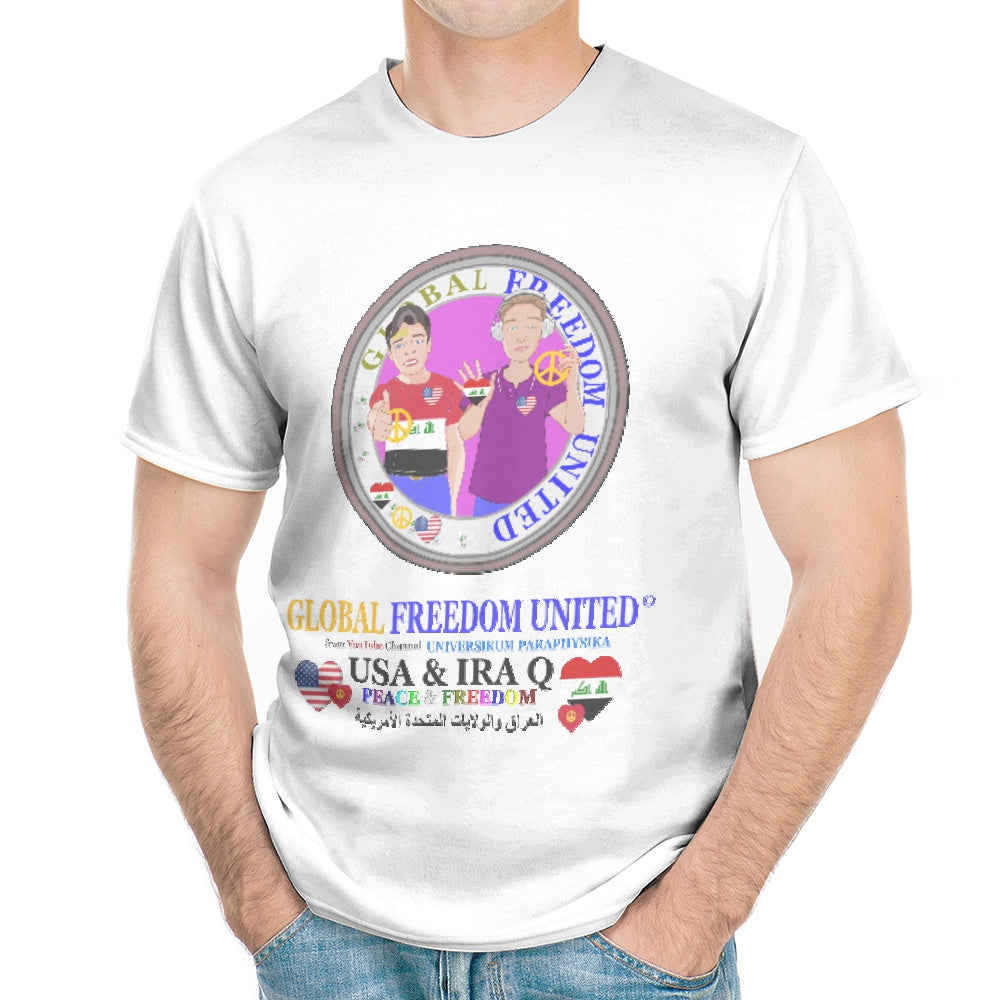 Men´s T-shirt GLOBAL FREEDOM UNITED© Men Iraq  & USA V2 Wight