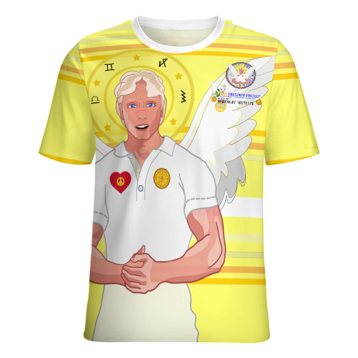 Women´s T-shirt Global Freedom United Archangel Michael German Yellow