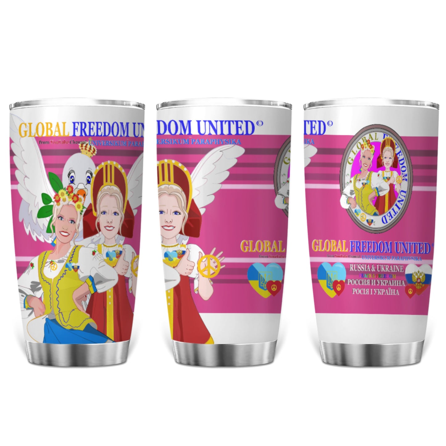 Tumbler Global Freedom United Women Russia & Ukrain Pink