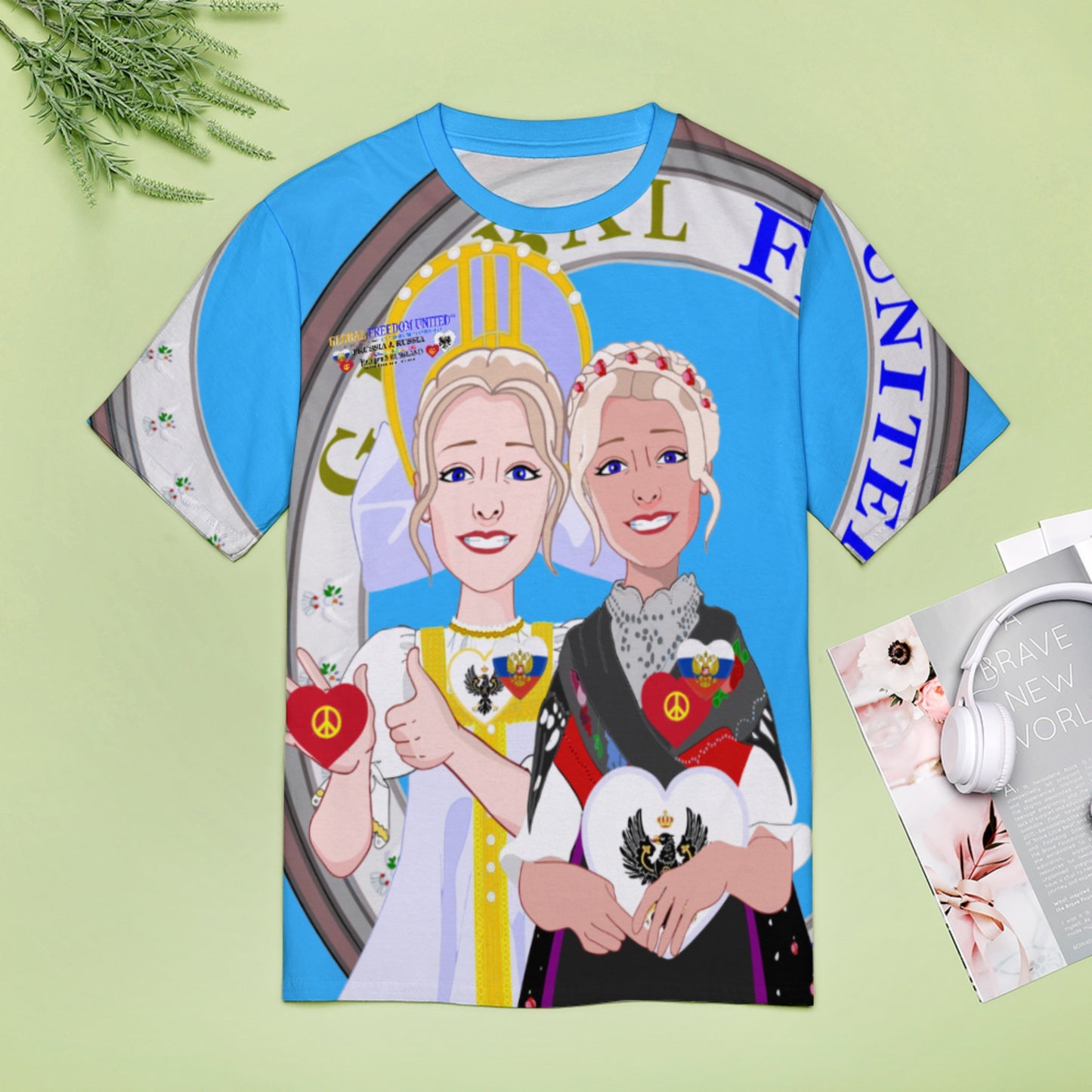 Women´s T-shirt 2 GLOBAL FREEDOM UNITED© Women Prussia & Russia Blue