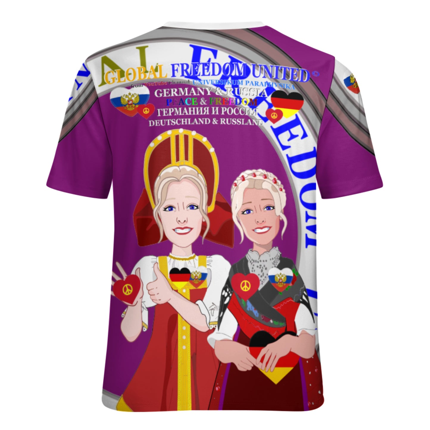 Women´s T-shirt 3 GLOBAL FREEDOM UNITED© Women RUSSIA & GERMANY Lilac