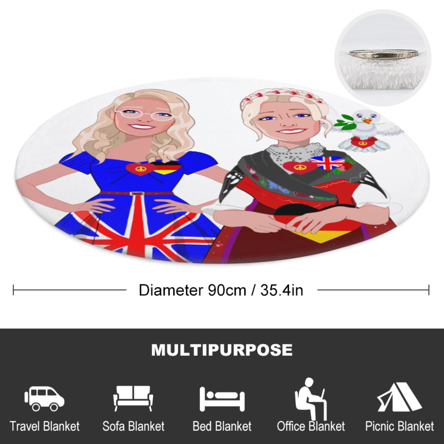 Blankets For Kits Global Freedom United Girls England & Germany Old Peace