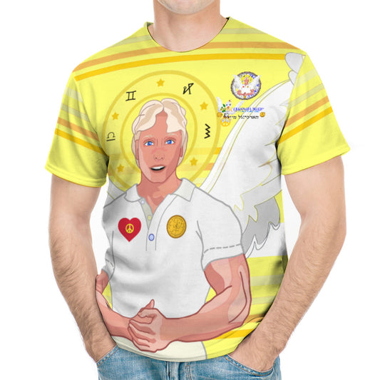 Men´s T-shirt Global Freedom United Archangel Michael Hebrew  Yellow