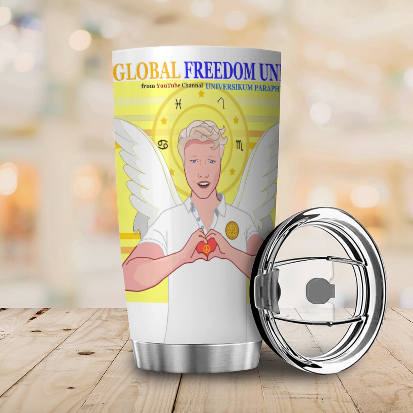 Tumbler Global Freedom United Archangel Raphael German  Yellow