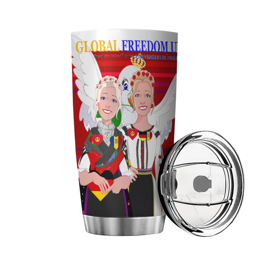 Tumbler Global Freedom United Women Romania & Germany Old Peace Red