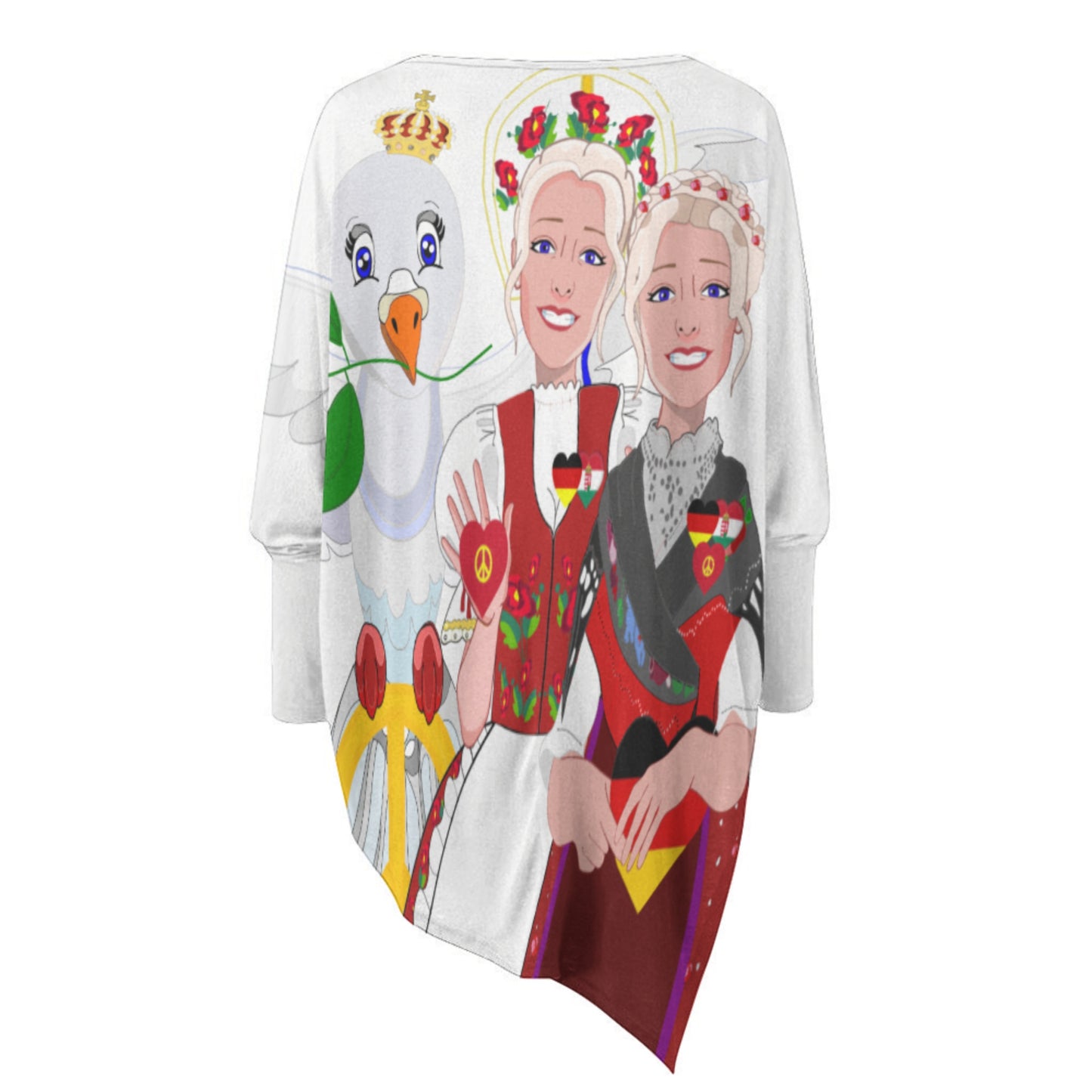 Pullover Long Sleeve T-shirt GLOBAL FREEDOM UNITED© Women Germany & Hungary BIG