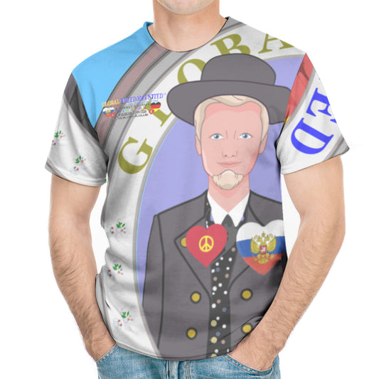 Men´s T-shirt GLOBAL FREEDOM UNITED© Men Russia & Germany V2 Blue