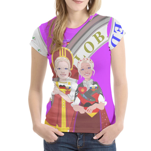 Women´s T-shirt 2 GLOBAL FREEDOM UNITED© Women RUSSIA & GERMANY Lilac