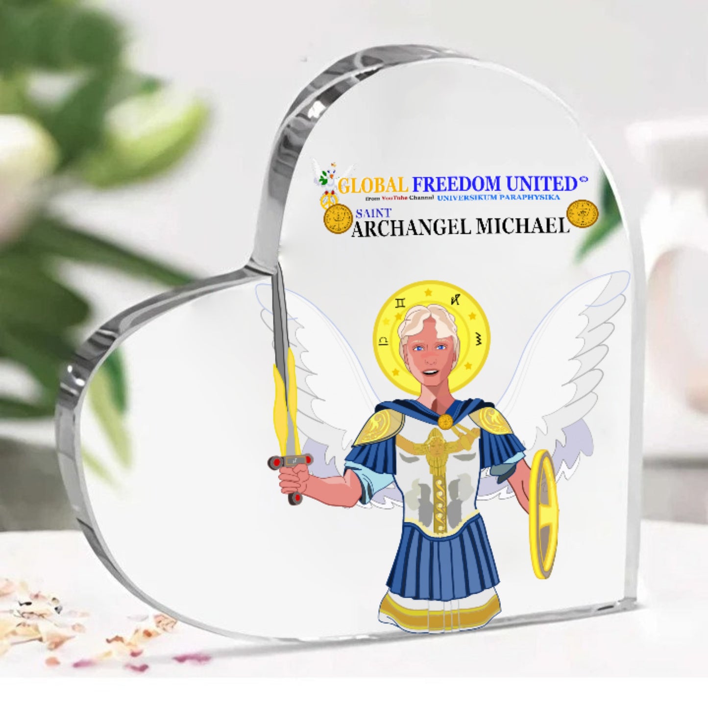 Acryl Heart Global Freedom United Archangel Michael English V1