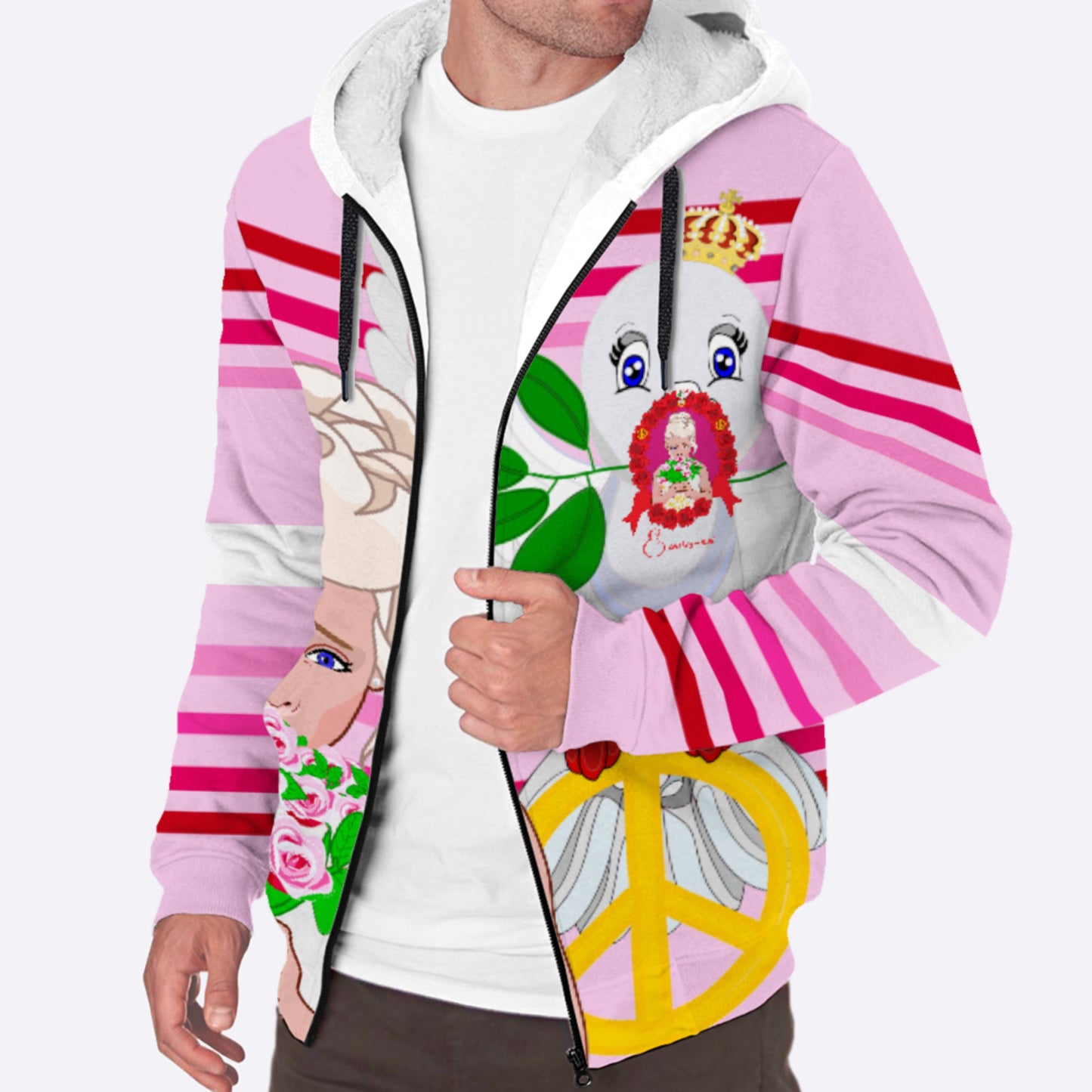 Plush Hoodie GLOBAL FREEDOM UNITED© Une fille dit désoié Excusez-moi