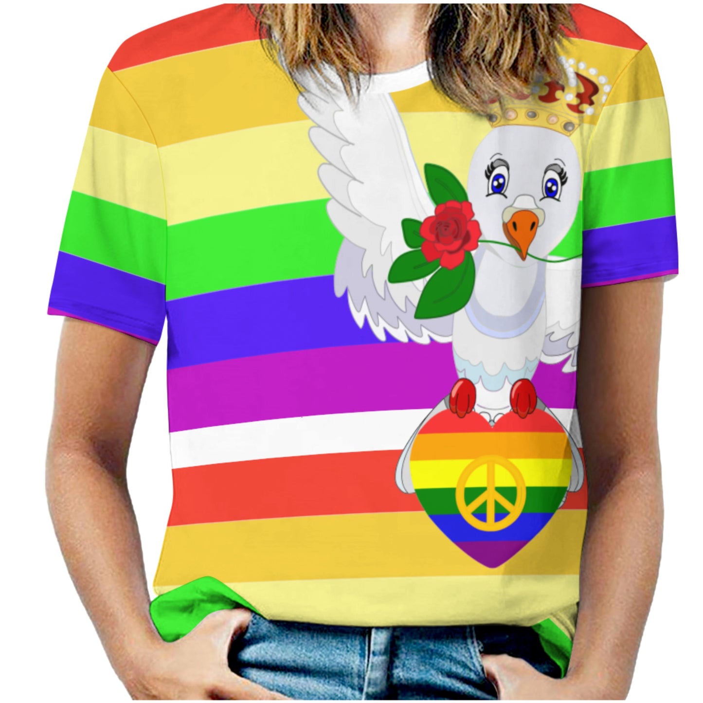 Women´s T-shirt Global Freedom United Dove Of Peace Without Text