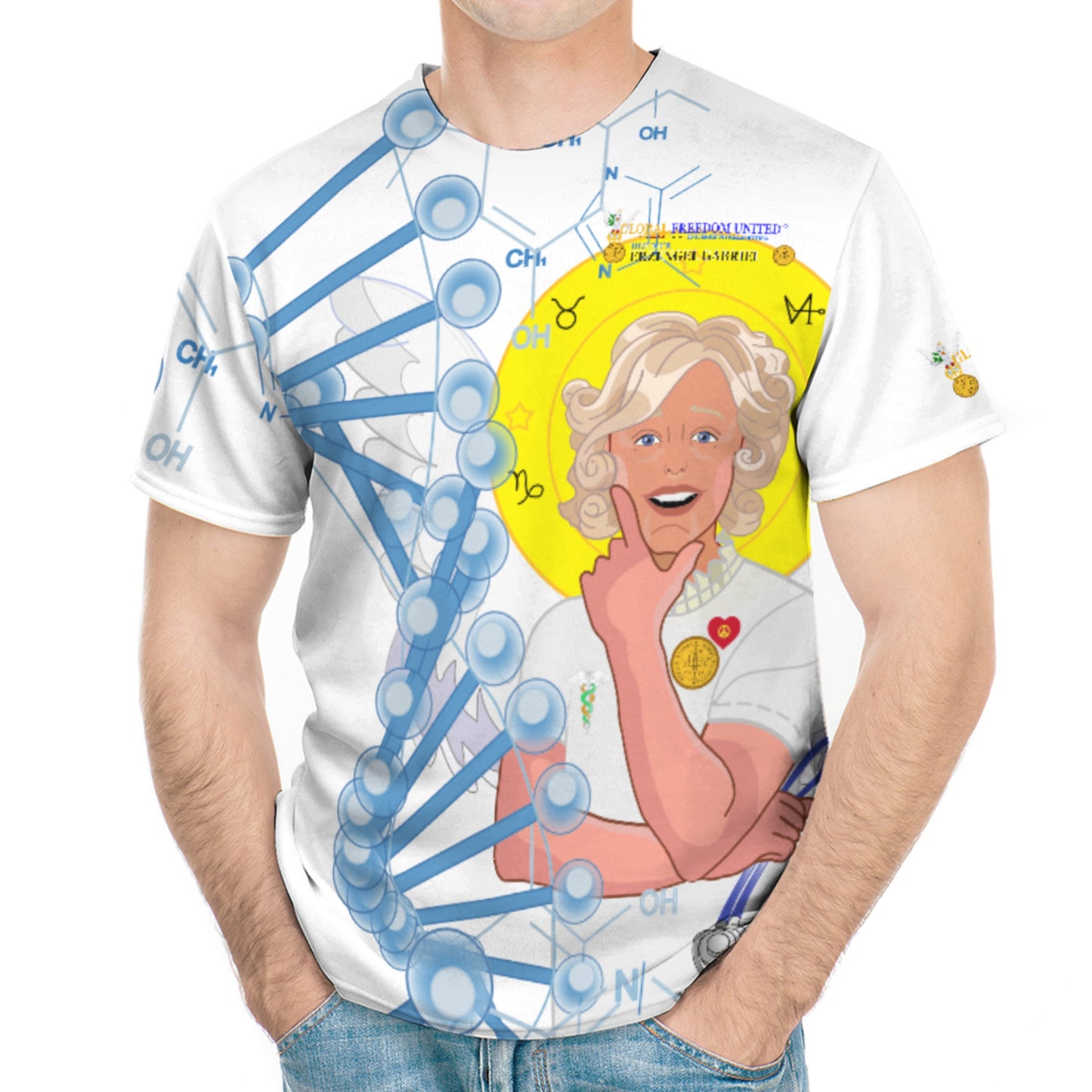 Men´s T-shirt GLOBAL FREEDOM UNITED©  Archangel Gabriel German Lab