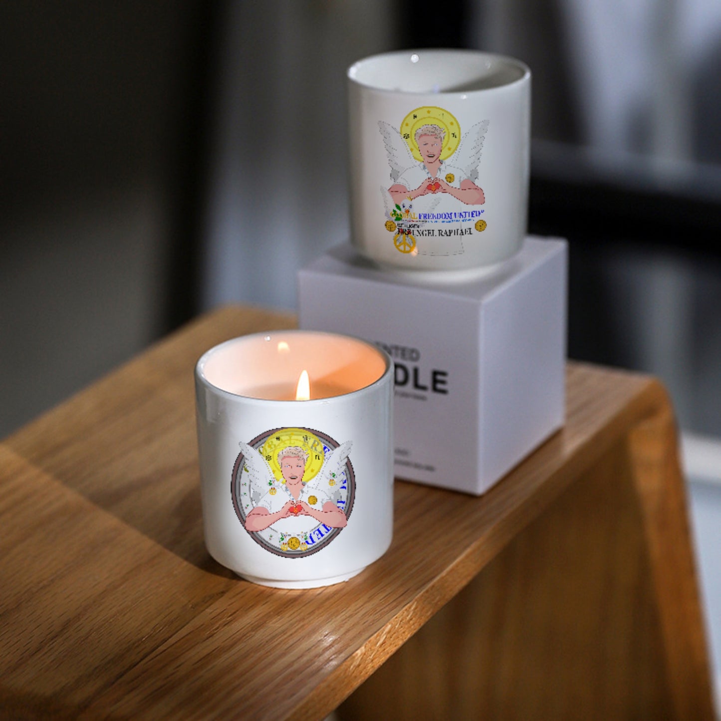 Ceramic Aromatherapy Candle GLOBAL FREEDOM UNITED© Archangel Rafael German