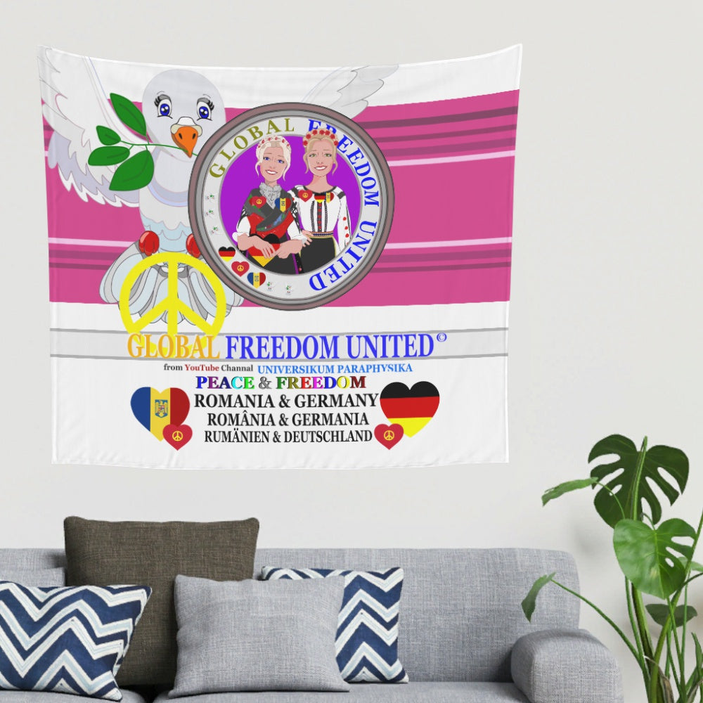 Tapestry Global Freedom United Women Romania & Germany Old Peace Pink