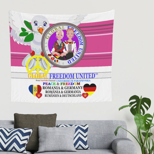Tapestry Global Freedom United Women Romania & Germany Old Peace Pink