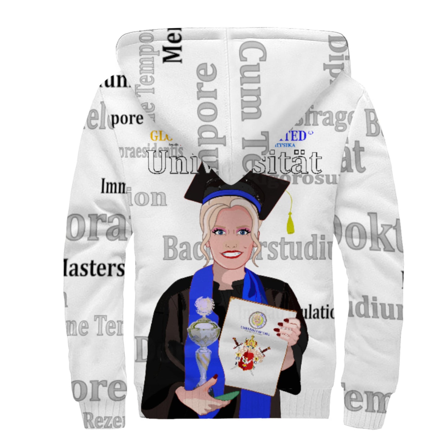 Plush Hoodie Global Freedom United Student Girl Silver Place Blond Hair 3