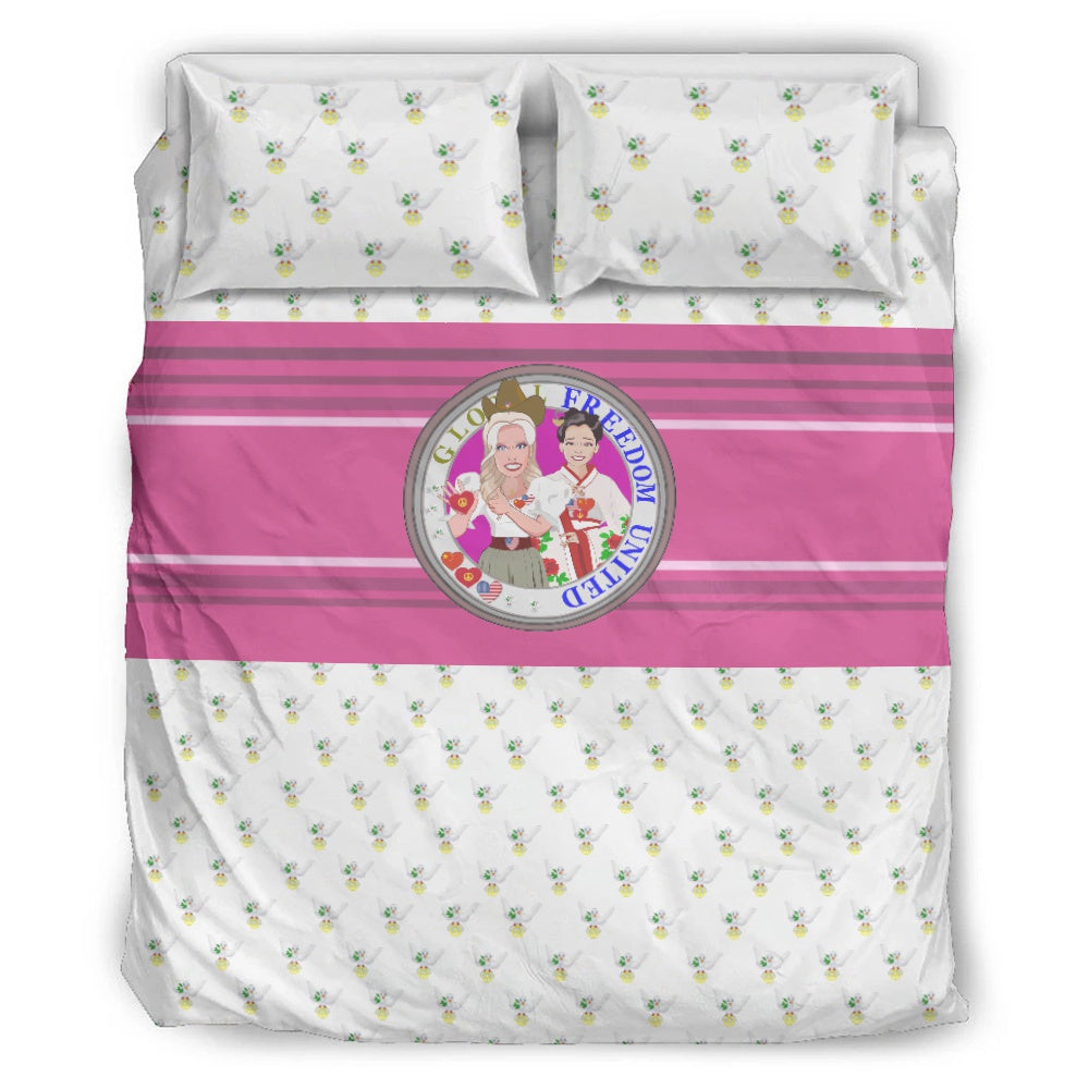 Bed Line GLOBAL FREEDOM UNITED© Men China & USA Circle Pink