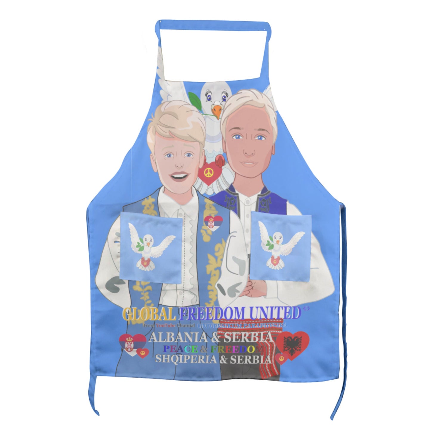 Apron GLOBAL FREEDOM UNITED© Men Albania & Serbia Blue