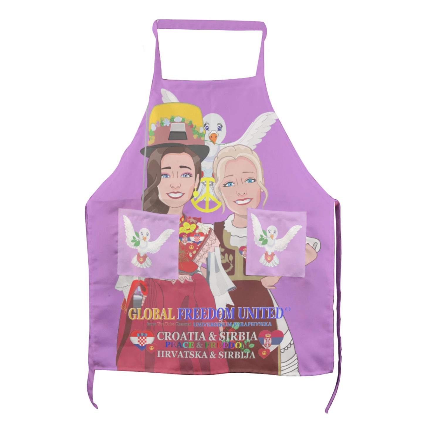 Apron GLOBAL FREEDOM UNITED© Women Croatia & Serbia Lilac