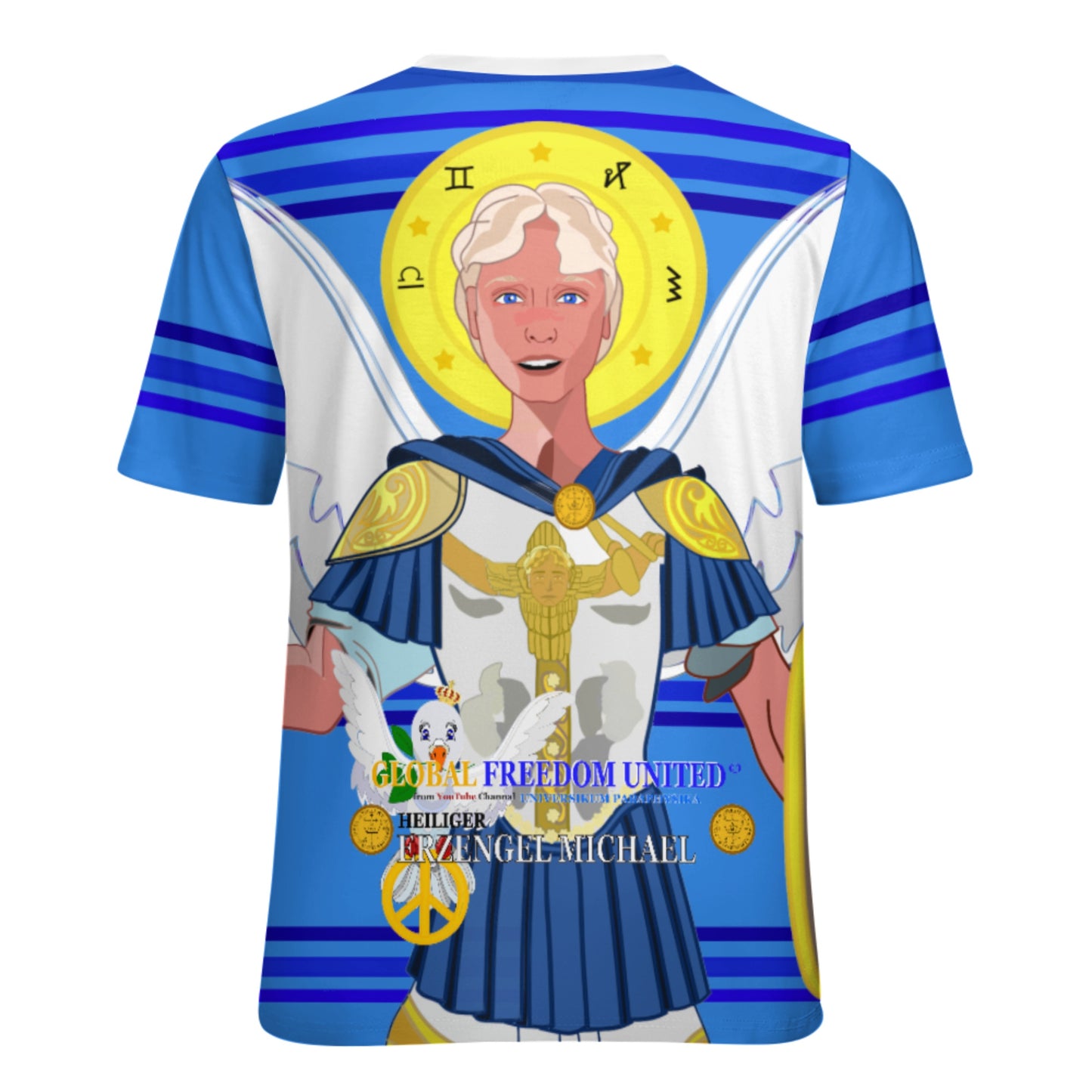 Women´s T-shirt 2 Global Freedom United Archangel Michael Deep Blue