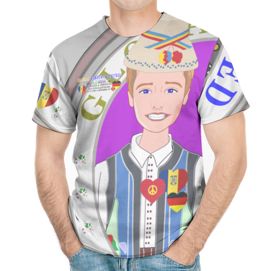 Men´s T-shirt GLOBAL FREEDOM UNITED© Men Romania & Germany Grey