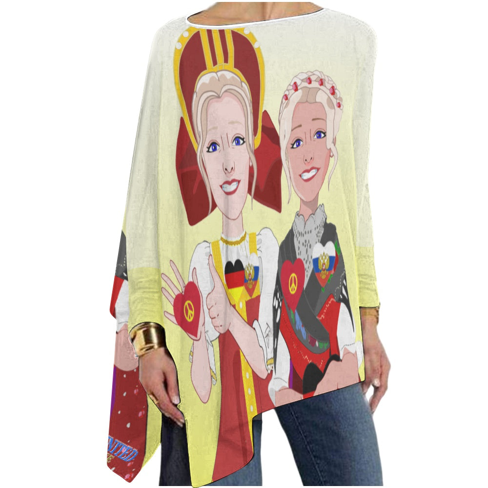 Pullover Long Sleeve T-shirt GLOBAL FREEDOM UNITED© Women RUSSIA & GERMANY Yellow