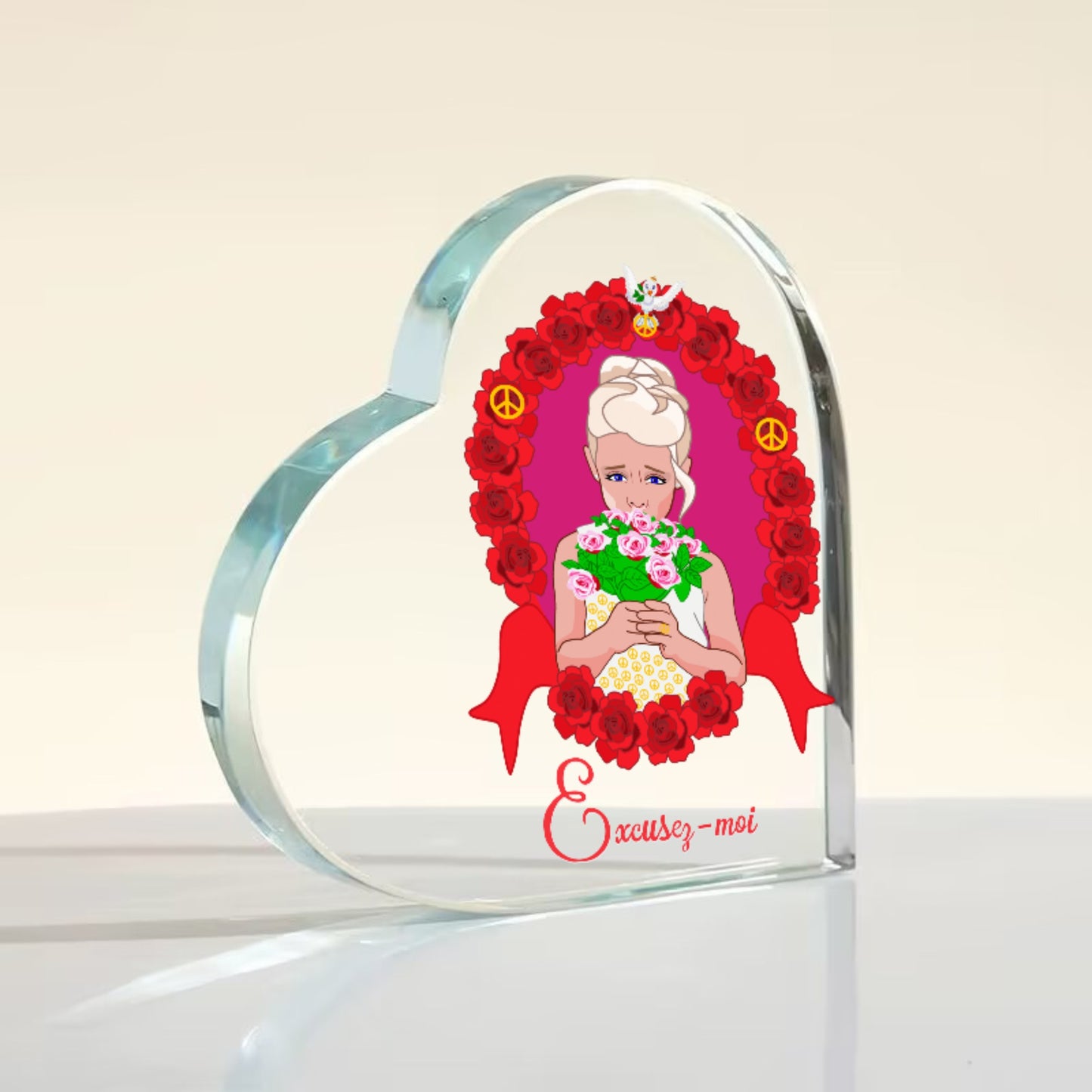 Acryl Haert GLOBAL FREEDOM UNITED© Une fille dit désoié Excusez-moi