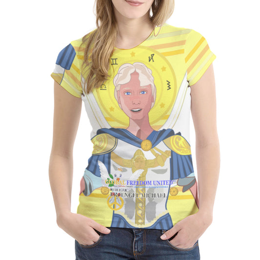 Women´s T-shirt 1 Global Freedom United Archangel Michael Yellow
