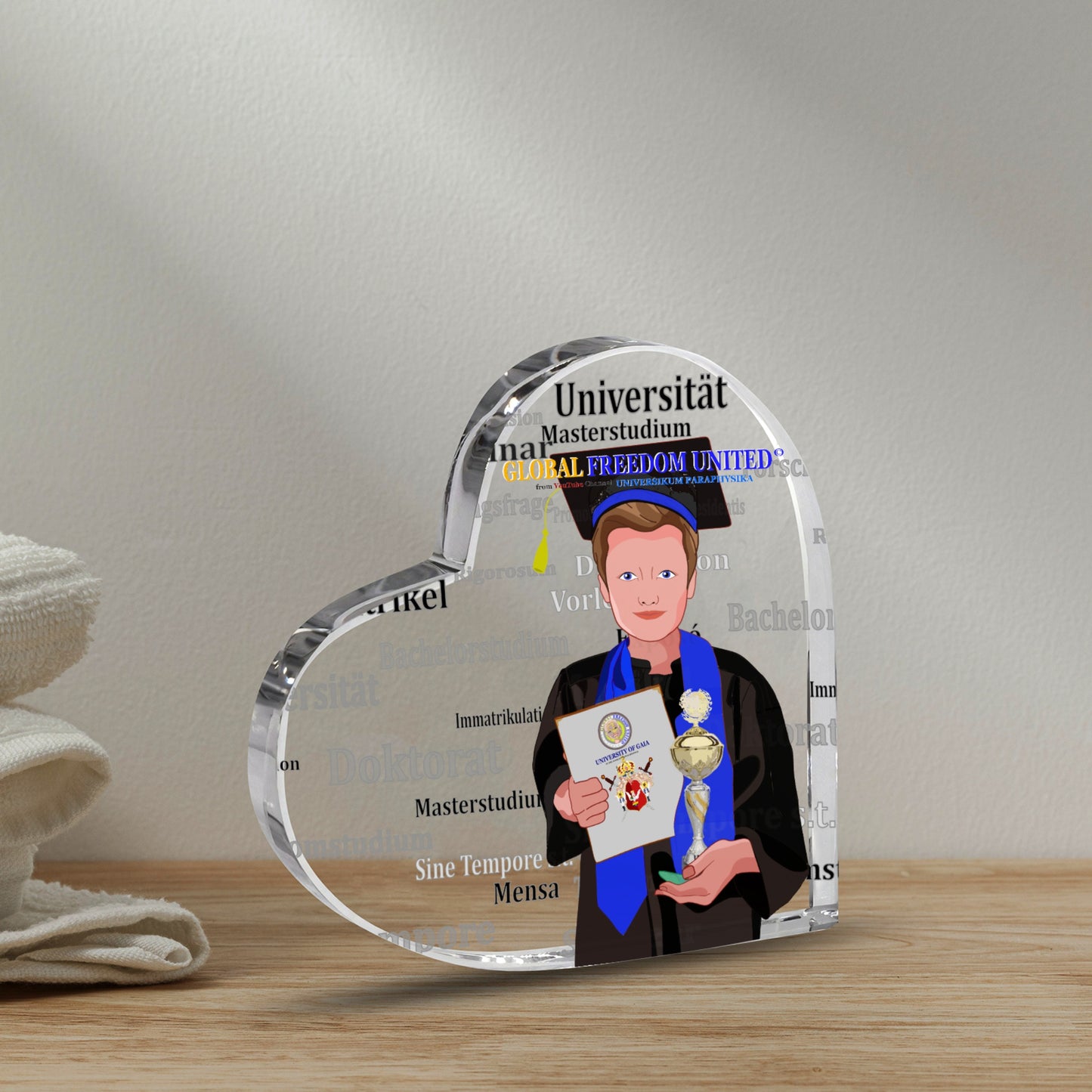 Acryl Heart Global Freedom United Student Boy Brown Hair 2