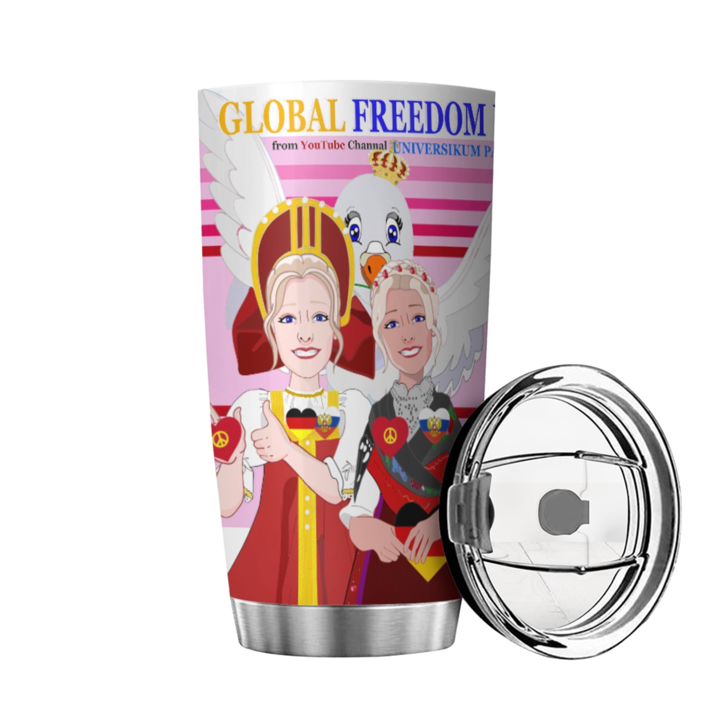 Tumbler Global Freedom United Women Russia & Germany Old Peace Pink1