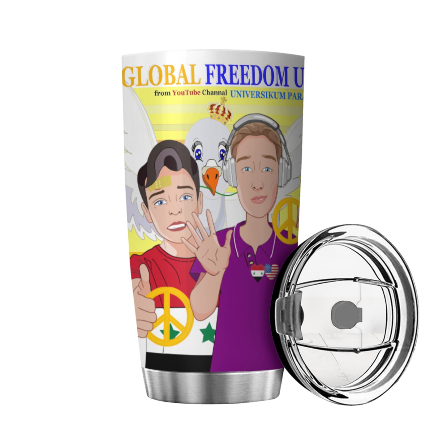 Tumbler GLOBAL FREEDOM UNITED© Men Syria & USA Yellow