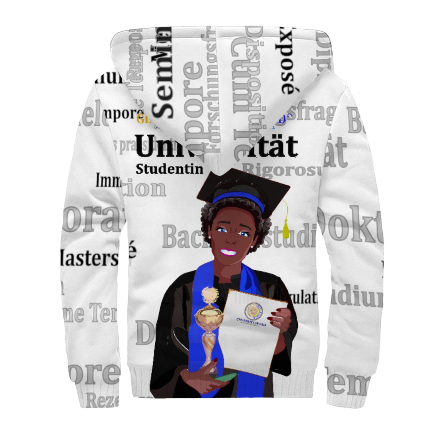 Plush Hoodie Global Freedom United Afro Student Girl Cooper Place